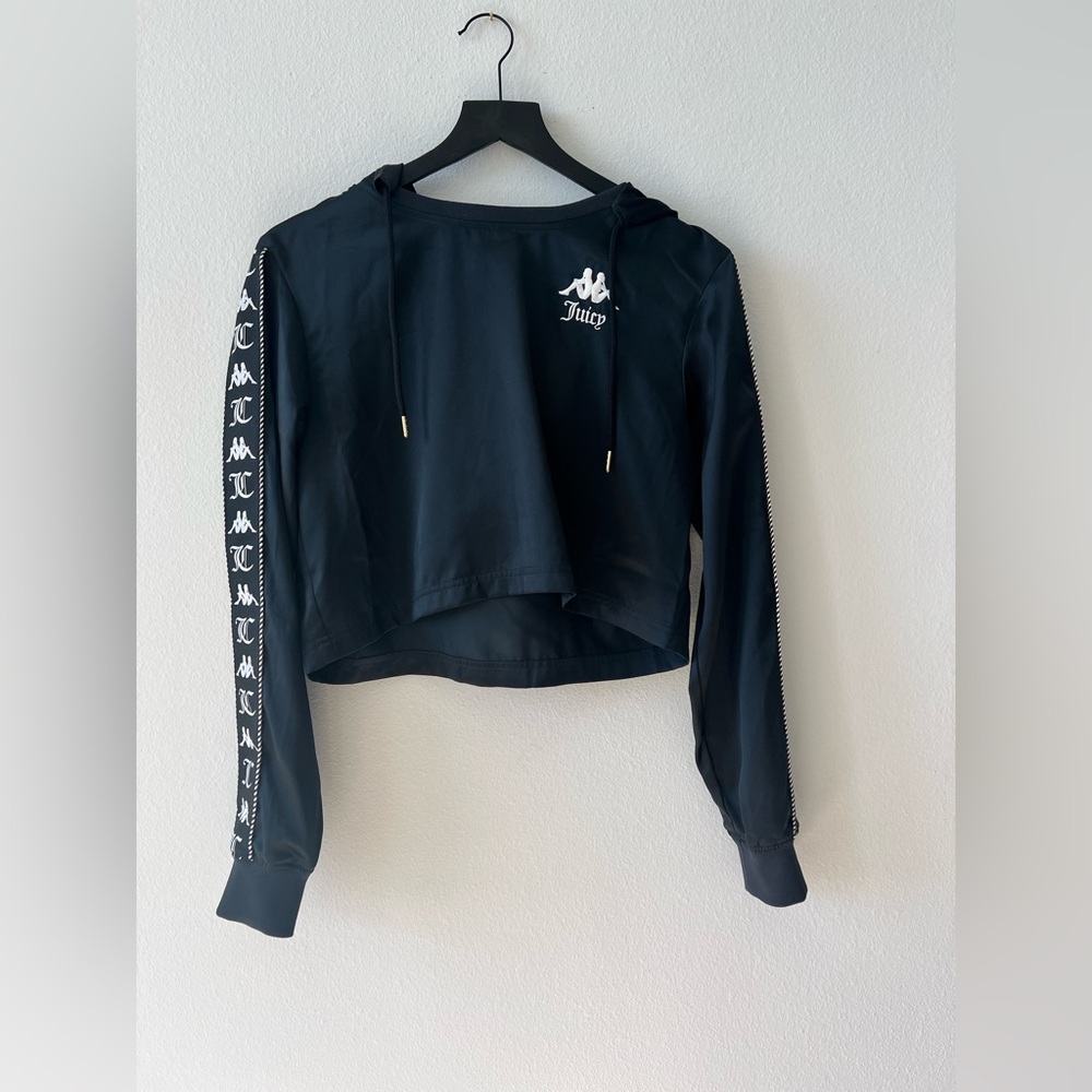 Juicy Couture x Kappa Navy Blue Cropped Hoodie